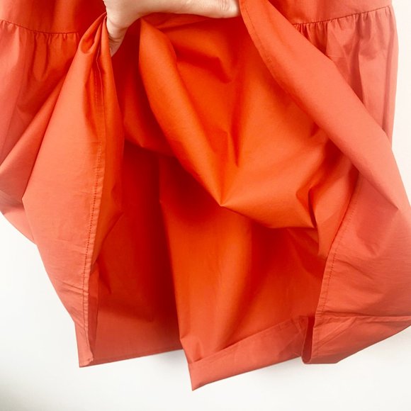 NWT WHO WHAT WEAR Dress Tiered Orange Flutter Short Sleeve A-line Midi Dress M - Picture 13 of 15